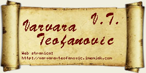 Varvara Teofanović vizit kartica